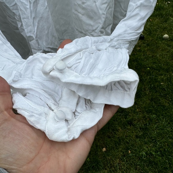 FREE PEOPLE Little Bit of Love White Ruffled Blouse Top, Sz L - Picture 8 of 15